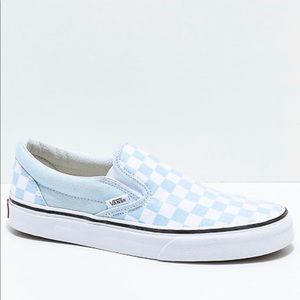 Light blue checkered vans